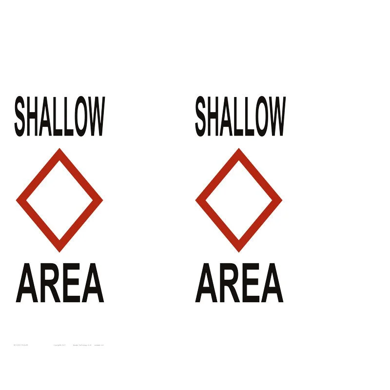Shallow Area Regulatory Buoy Label - 30 x 24 Inches on Adhesive Vinyl