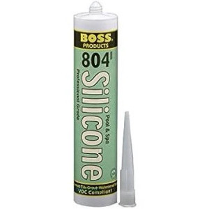 Boss 804 10.3 Oz Gray & Silver Neutral Cure Silicone Ceramic Tile Grout Cartridge, 142309