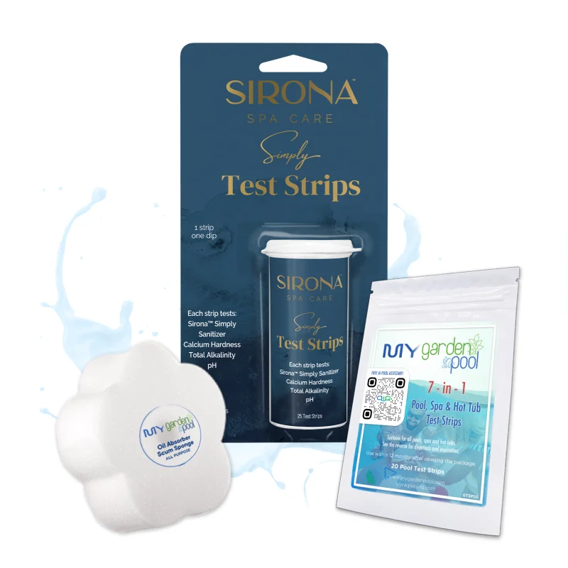 Sirona Simply Test Strips 25 ctEasy 5-Way Spa Water TestingFast and Accurate ResultsIncludes Scum Sponge and 7-in-1 Test Strips