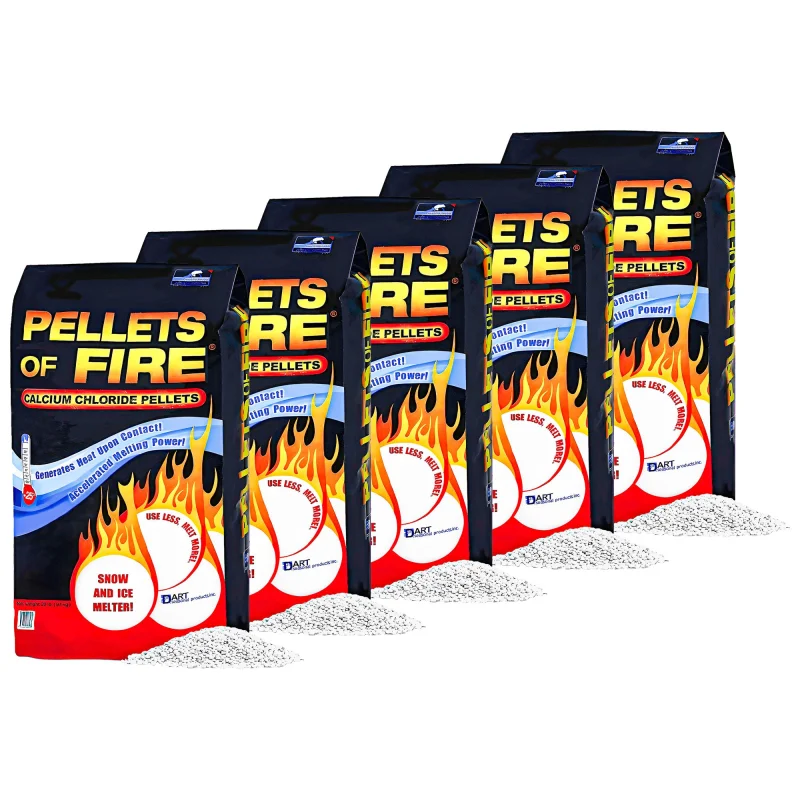 Snow Joe 5 Pack Pellets of Fire Ice Melter Driveways Sidewalks Concrete, 20 lb
