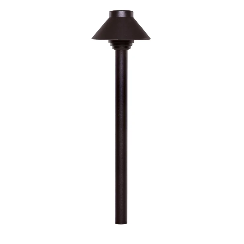 Sollos | 913023 | Straight Path Light4" Hat, 12V - 12" Stem, Textured BronzeFixture Only (7-10 day lead time)