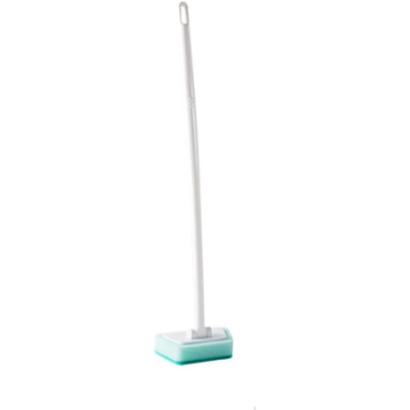Sponge Long Handle Brush Bathroom Cleaning Bath Ceramic Tile Floor Kitchen Tool(Black)
