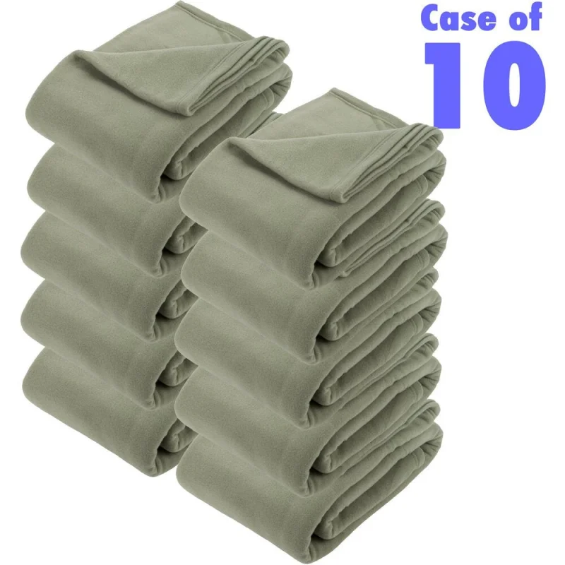 Sposh Plush Fleece Blanket - Sage / 54"W x 80"L - Case of 10!