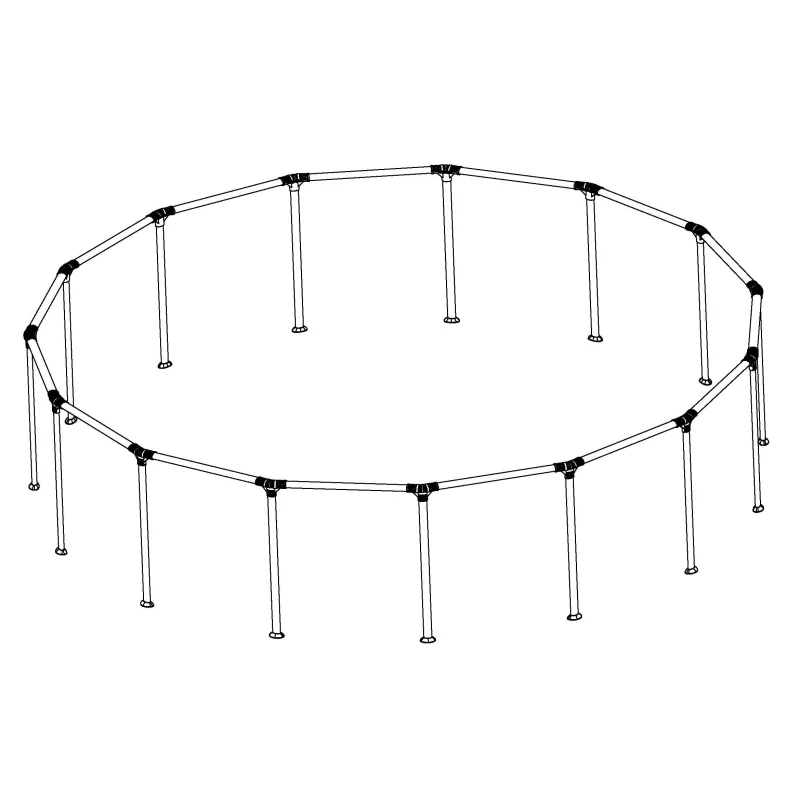 Steel Pro MAX 15' x 42" & 15' x 48" Above Ground Round Pool Frame Set Replacement, Gray (Footings and T-Connectors)