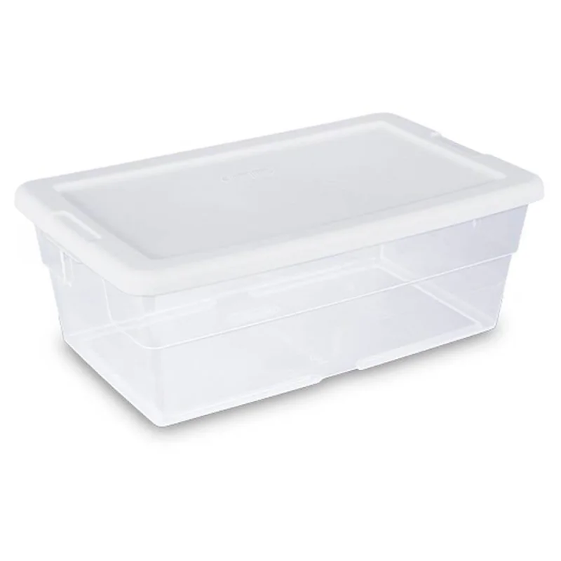Sterilite 6 Qt. Plastic Storage Container Tote (36 Pack) + Velcro Adhesive