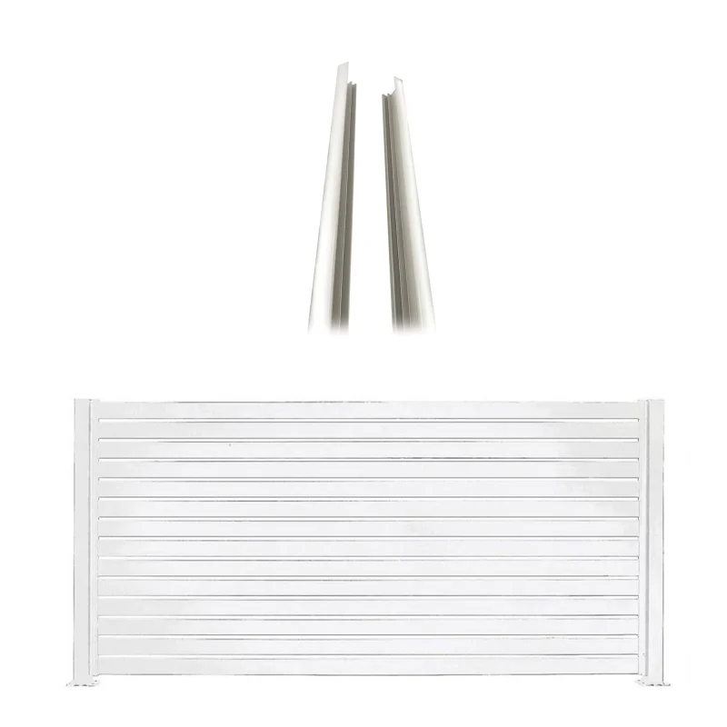 Stratco 8 x 6 Ft Slat Fence System, White, w/ 6 Ft Slat Fencing, White (2 Pack)