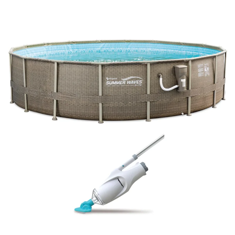 Summer Waves 18ft x 48in Elite Swimming Pool & Kokido Telsa 5 Vacuum Cleaner