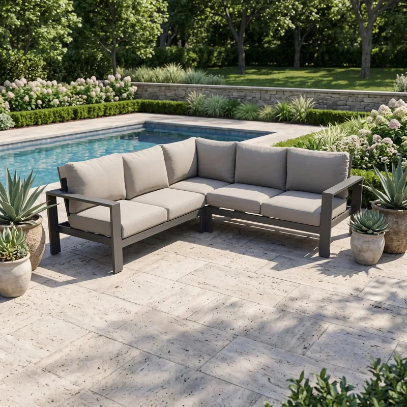 Sutton Grey 3 Piece Sectional Group - Dove