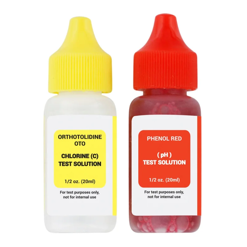 Swimming Pool & Spa Test Kit Refill Solutions, Test Water for pH, Chlorine and Bromine