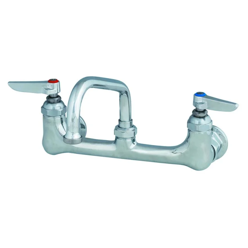 T&S Brass B-0232 Wall Mount Swivel Base Mixing Faucet, 8" Centers, 1/2 IPS Flanged Female, 6" Swing Nozzle (059X)