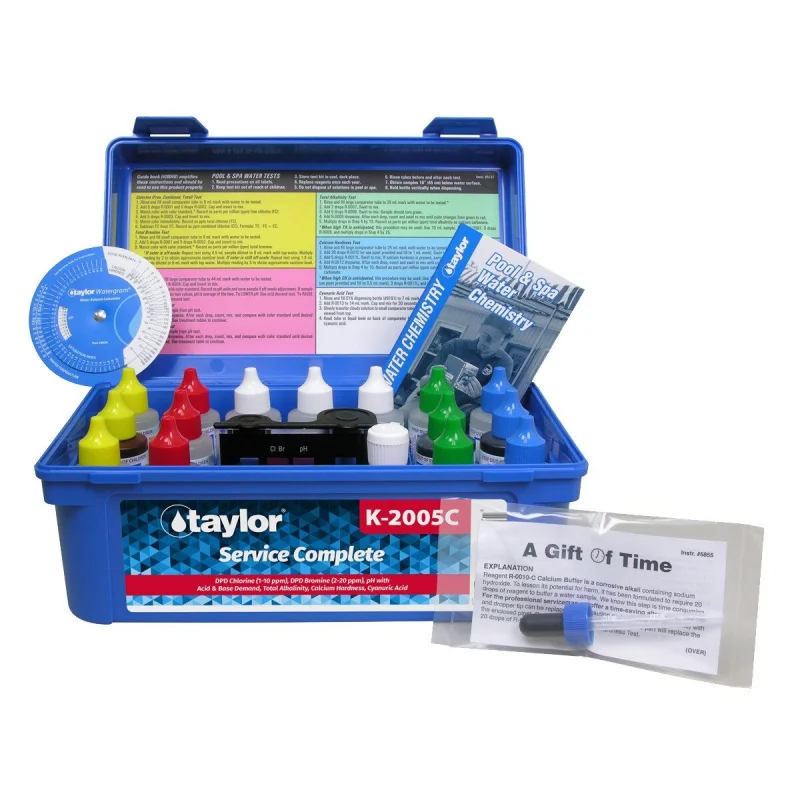Taylor K-2005C-8 Complete High Range Pool Water Test Kit with 2 oz Reagents