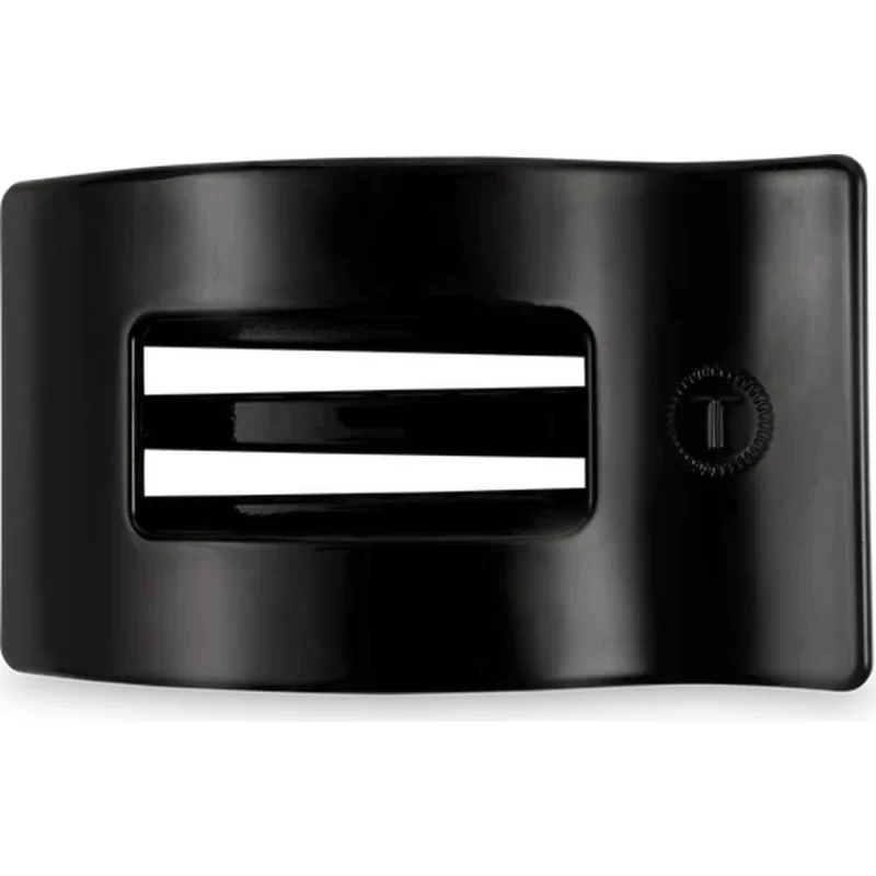 Teleties Rectangle Flat Jet Black Hair Clip / Medium