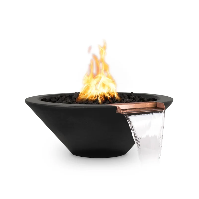 The Outdoor Plus | Cazo Fire & Water Bowl | GFRC Concrete Natural Gas Bowl Ash (-ASH)