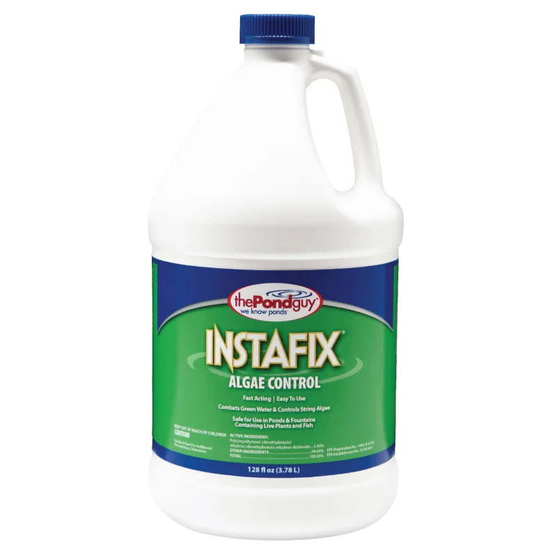 The Pond Guy InstaFix Algae Control, Outdoor Water Garden, Fountain & Birdbath Algae Solution, EPA Registered Liquid Algaecide, Control Green Water & String Algae, Bird, Fish & Pet Safe, 1 Gallon