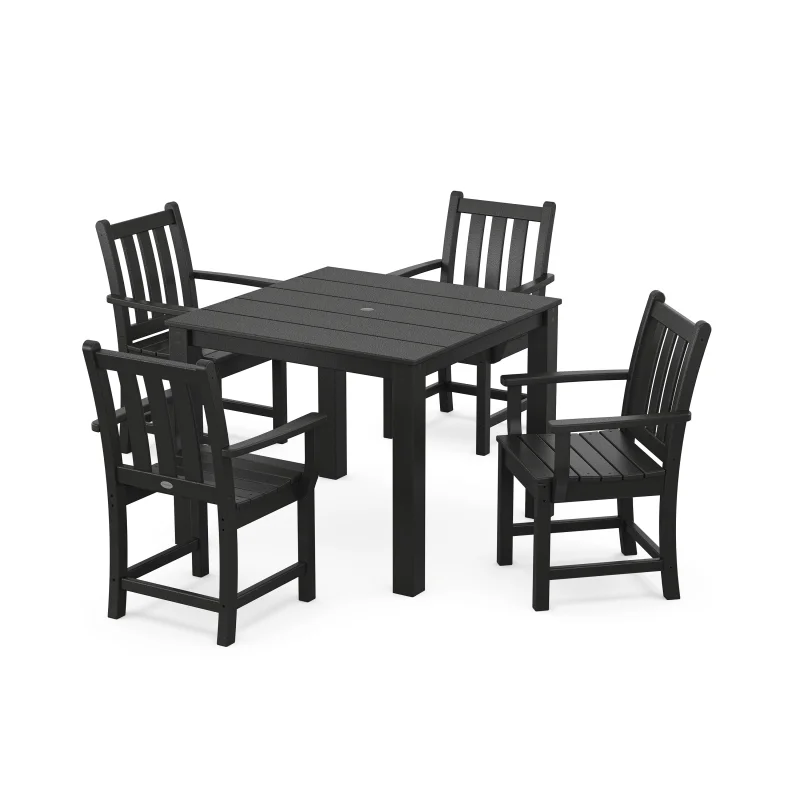 Traditional Garden 5-Piece Parsons Dining Set Black