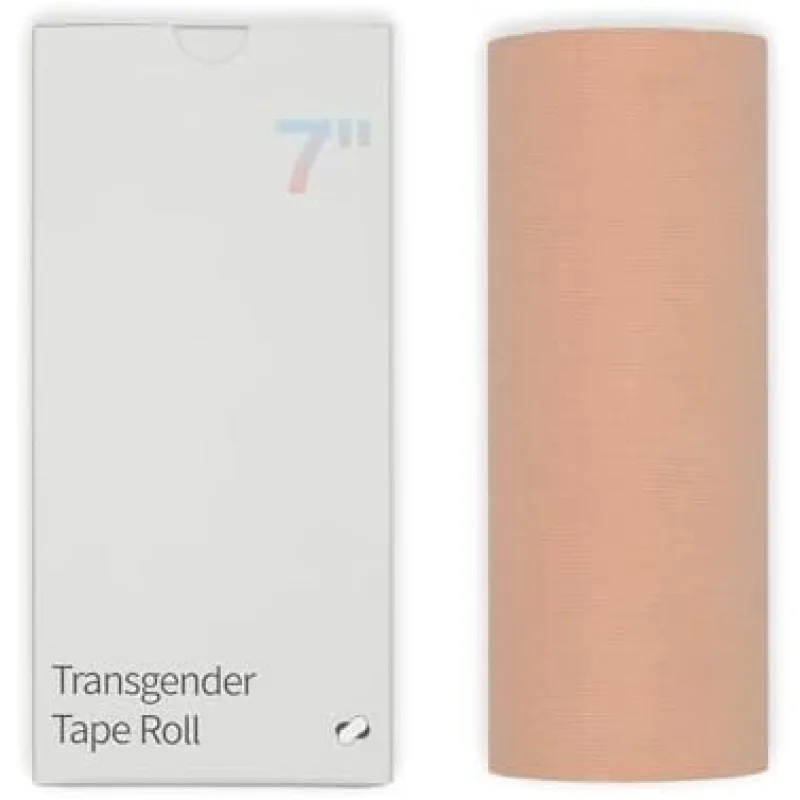 Transgender Tape 7", FTM Binder for Chest Binding, Tucking, Extra Wide Kinesiology Tape, 16.5 feet (Beige)