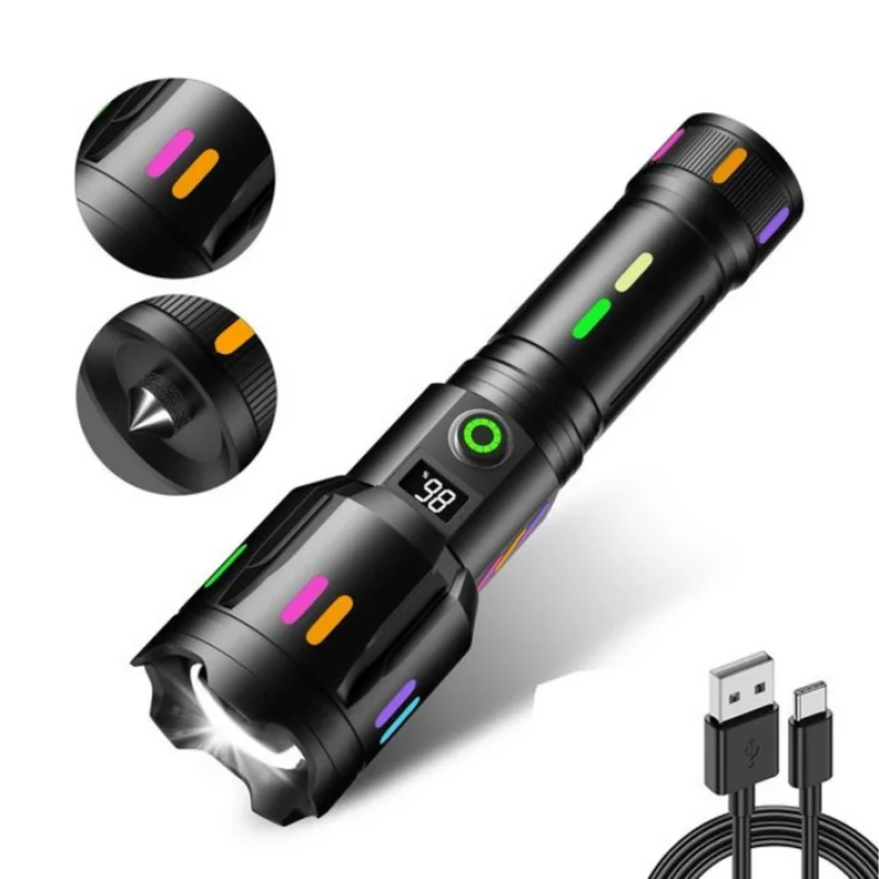 Ultimate LED Flashlight | 9000 Lumens Rechargeable with Zoom Feature | Durable Design for Outdoor Adventures