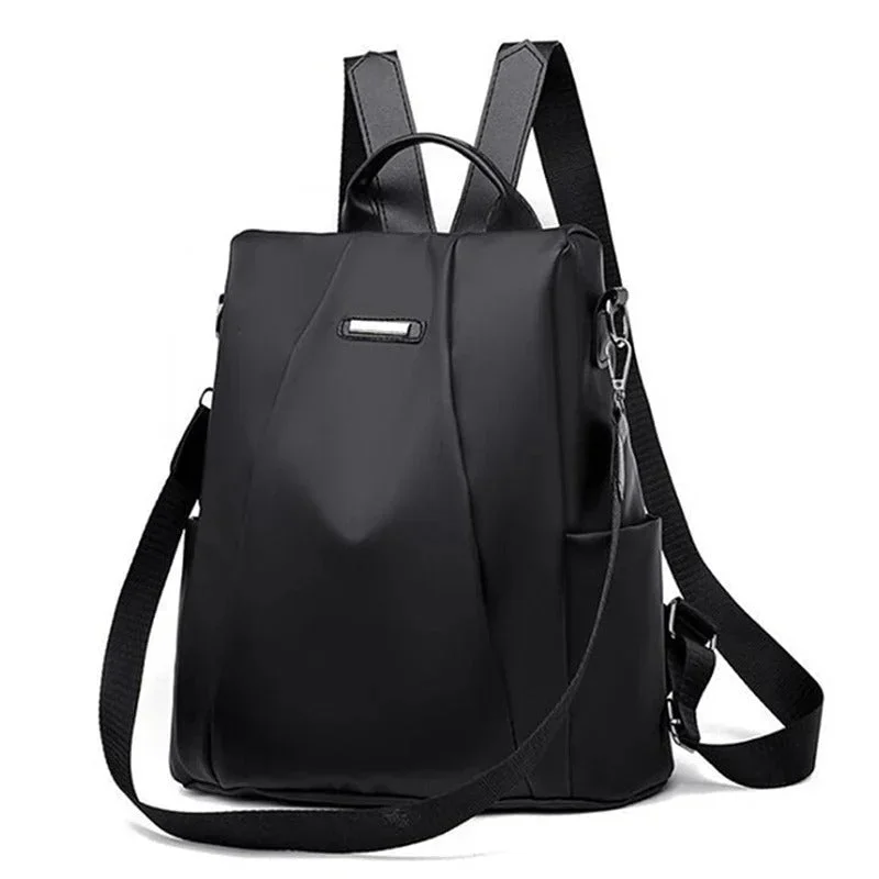 Versatile Nylon Backpack | Lightweight Water-Resistant Design for Everyday Use Black