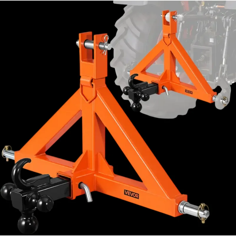 Vevor 3-Point Trailer Hitch 2" Receiver Category 1 Tractor Tow Drawbar Adapter New