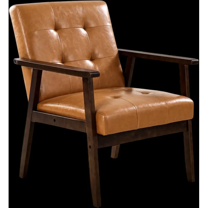Vevor Accent Chair Mid-Century Modern PU Leather Armchair New