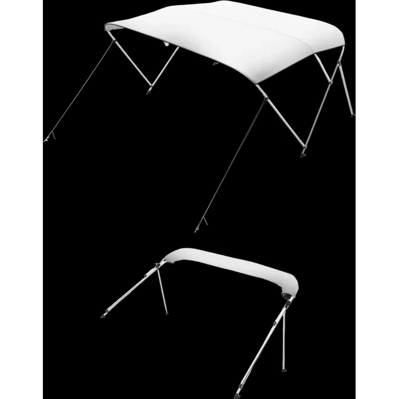 Vevor Bimini Top 3 Bow Boat Awning Canopy 72" x 79"-84" x 46" Light Grey New