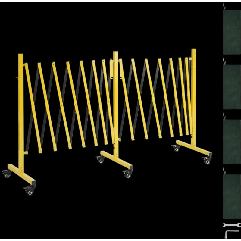 Vevor Expandable Barricade Double Expandable 25' Industrial Safety Barrier with Locking Casters New