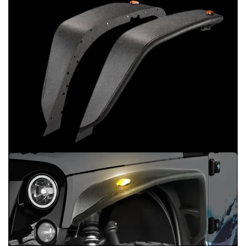 Vevor Fender Flares Jeep JK/JKU Front Wide-Body LED Wheel Flare Set New