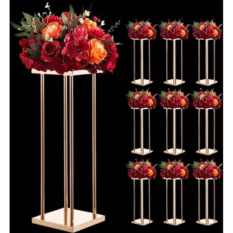 Vevor Flower Stand 10-Pc 23.62" Gold Column Centerpiece Set New