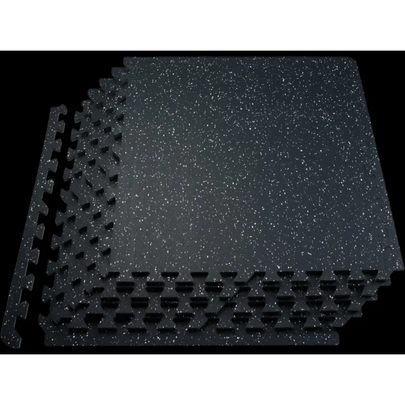 Vevor Gym Floor Mats Interlocking Rubber Top with EVA Foam 12 Tiles 48 sq.ft Black & White New