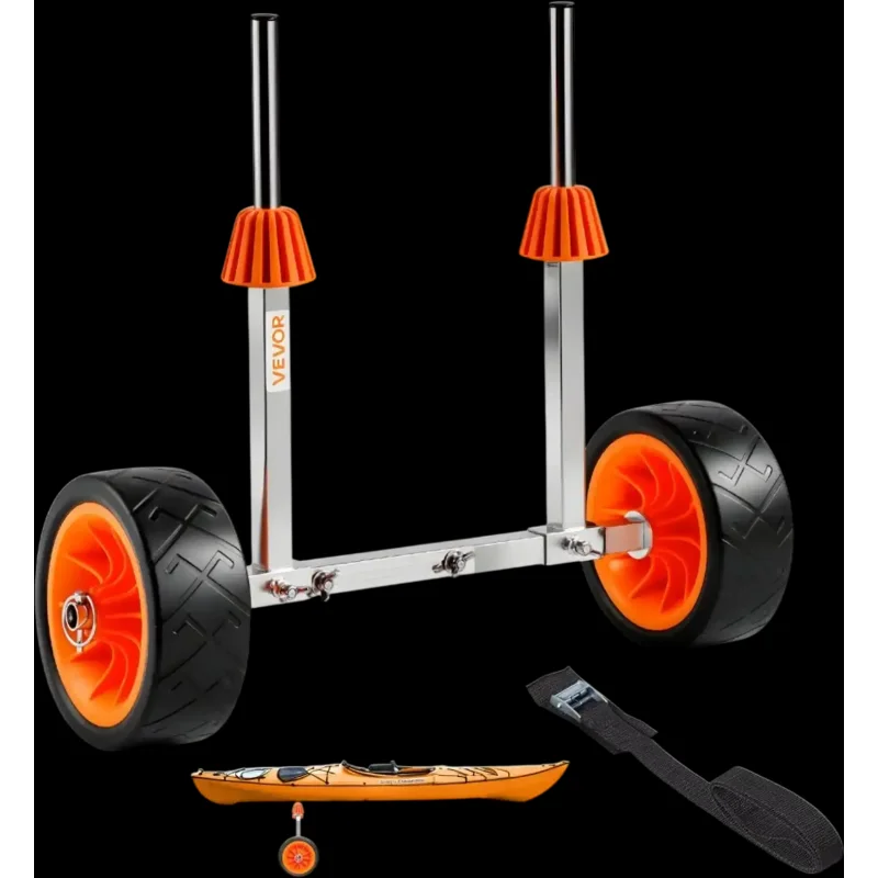 Vevor Kayak Cart 250 lbs Canoe Dolly with 7.5" Solid Rubber Tires New