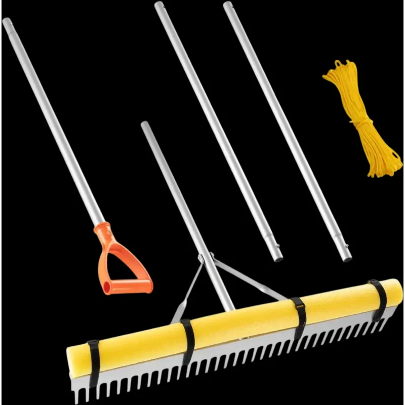 Vevor Landscape Rake 36" Wide Head 102" Handle Aluminum Leaf Rake New