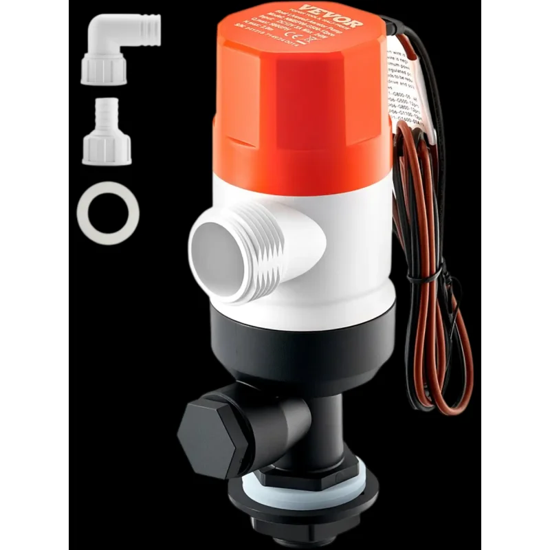 Vevor Livewell Pump 12V 500 GPH Straight Dual Inlet Aerator Pump New