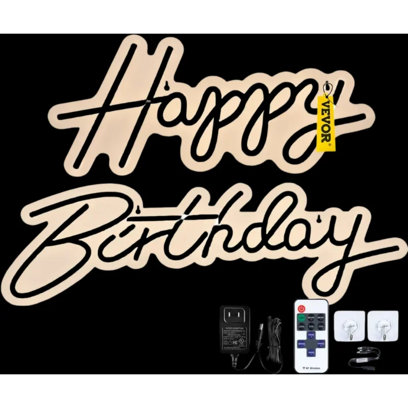 Vevor Neon Sign Happy Birthday LED Party Decor New