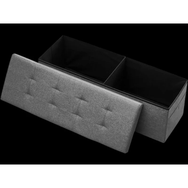 Vevor Ottoman Bench Foldable Storage End-of-Bed Bench Grey New
