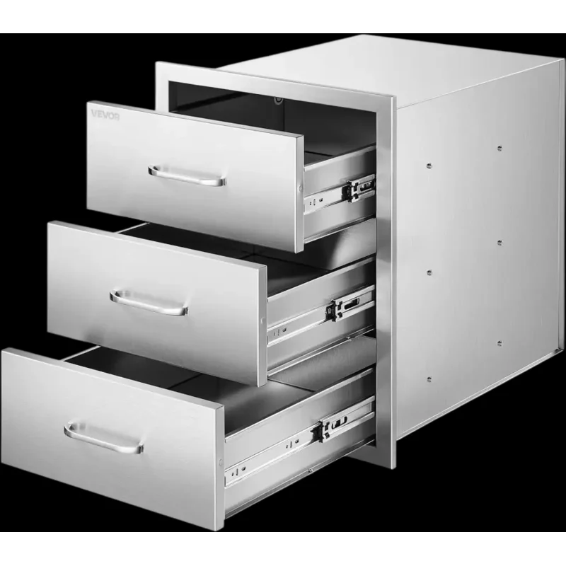 Vevor Outdoor Kitchen Drawers Triple-Access Stainless Steel Modular Drawer Cabinet New