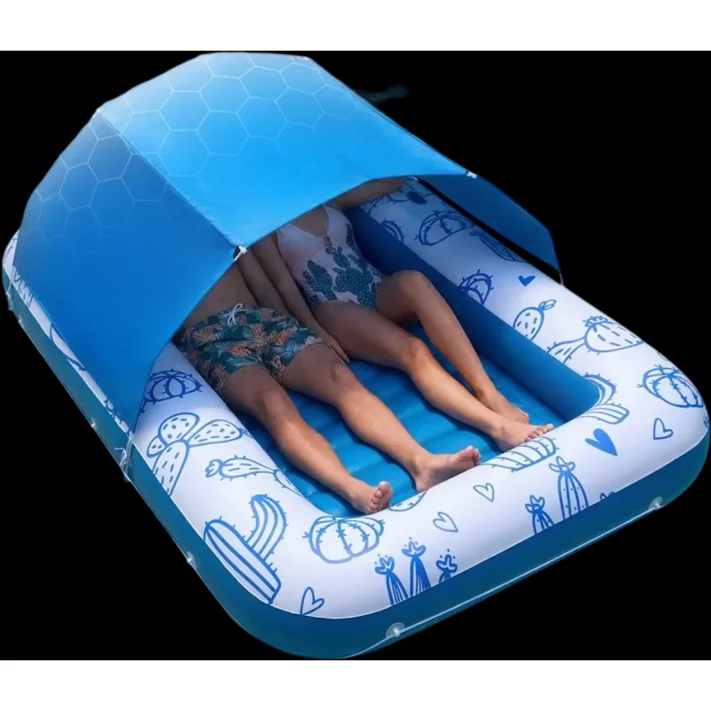 Vevor Pool Float Inflatable Lounger with UPF 50+ Canopy 82" x 55" New