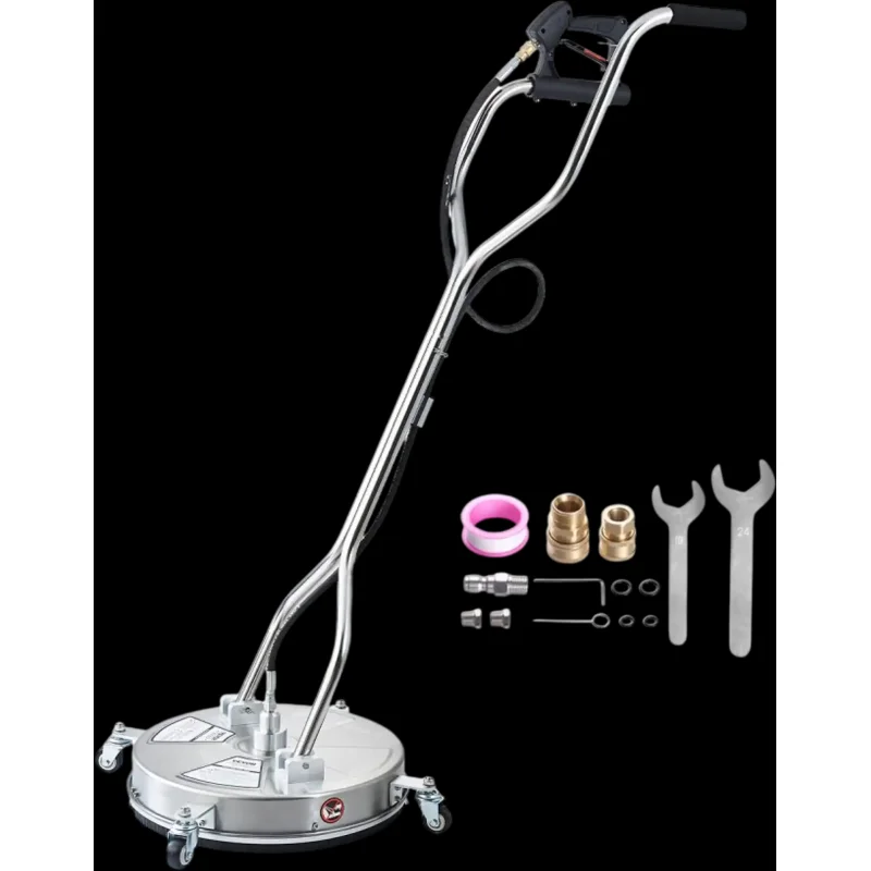 Vevor Pressure Washer Surface Cleaner 18" Stainless Steel 4000 PSI Dual Handle 4 Wheels New