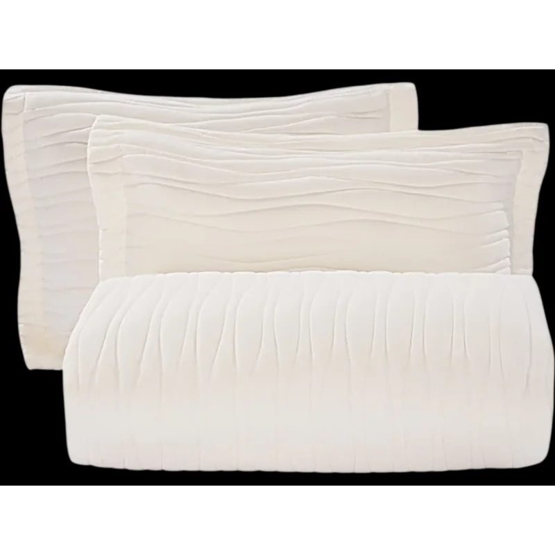 Vevor Quilt Set King 3-Piece Lightweight Microfiber Bedding Set Beige 106" x 96" New