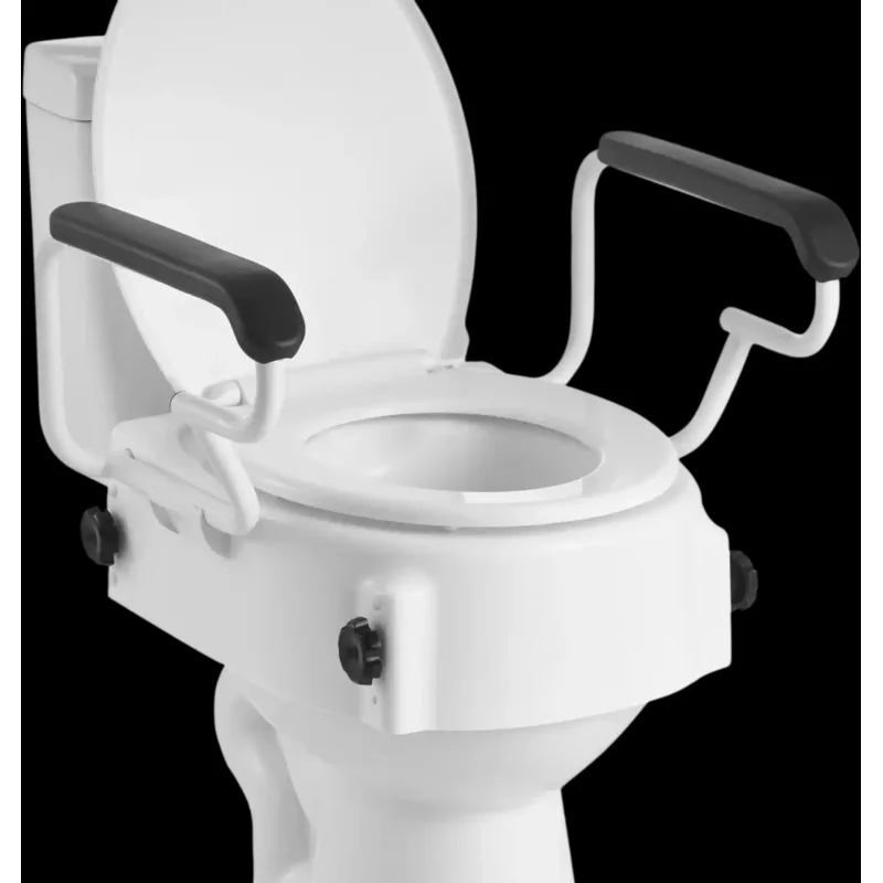 Vevor Raised Toilet Seat with Arms Adjustable Height Toilet Seat Riser New