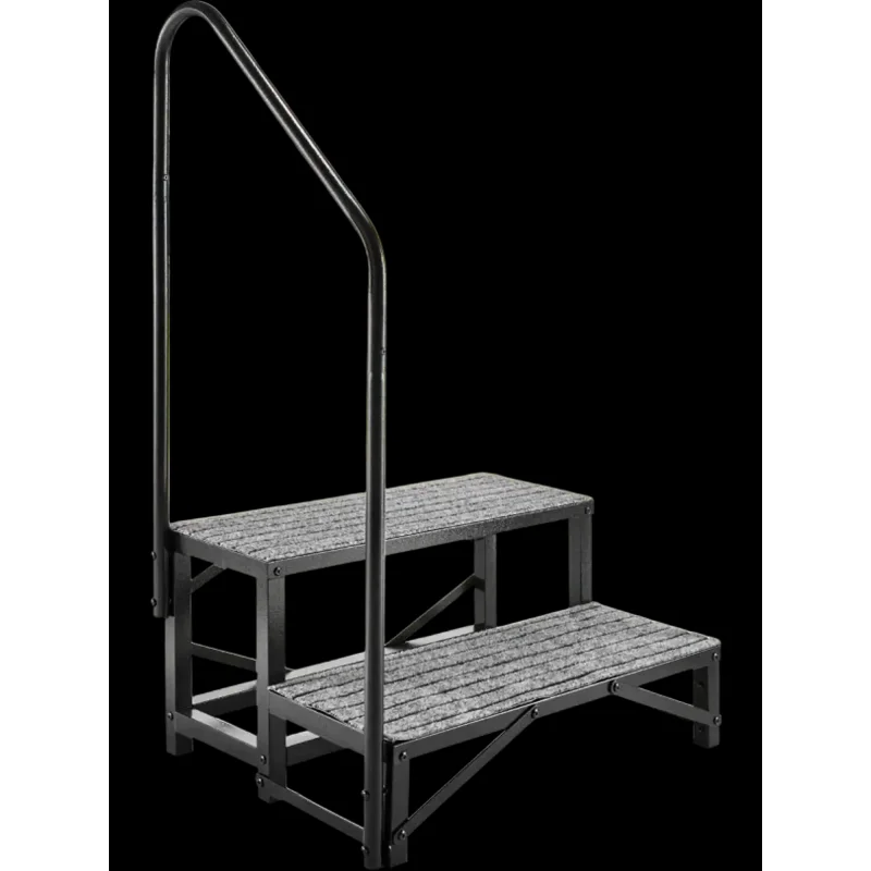 Vevor RV Steps 2-Step Outdoor Stair with Handrail Non-Slip Mat 660 lbs Capacity New