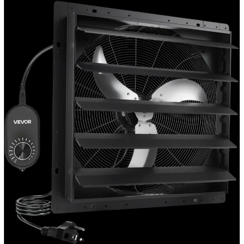 Vevor Shutter Exhaust Fan 24" Wall-Mount Variable Speed with Automatic Louvers New
