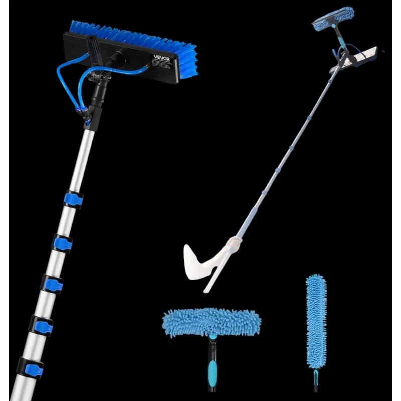 Vevor Solar Panel Cleaning Kit 33' Water Fed Pole Brush New