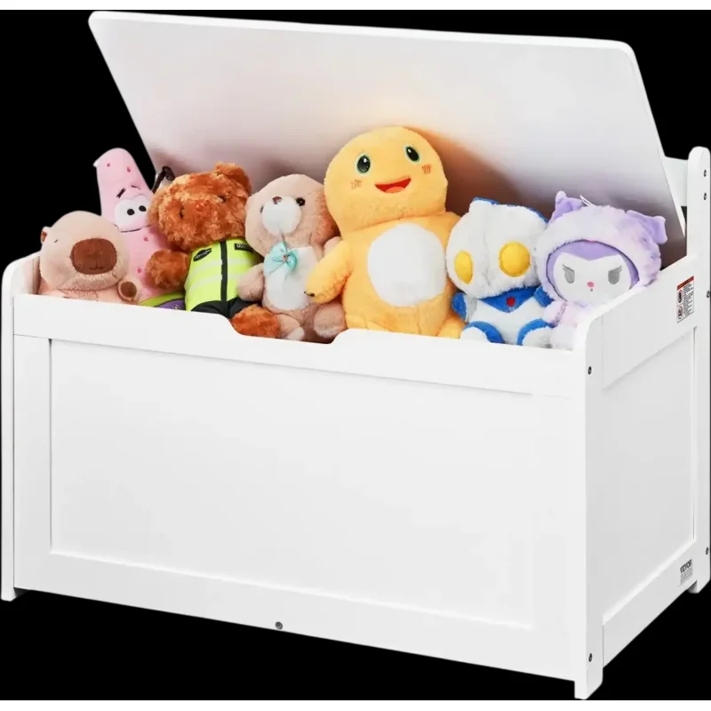 Vevor Toy Chest Wooden Kids Storage Bench White 32.68" x 17.91" x 24.02" New