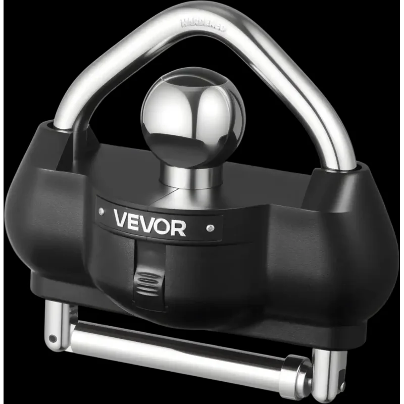 Vevor Trailer Hitch Lock Adjustable Anti-Theft Ball Coupler Lock Black New