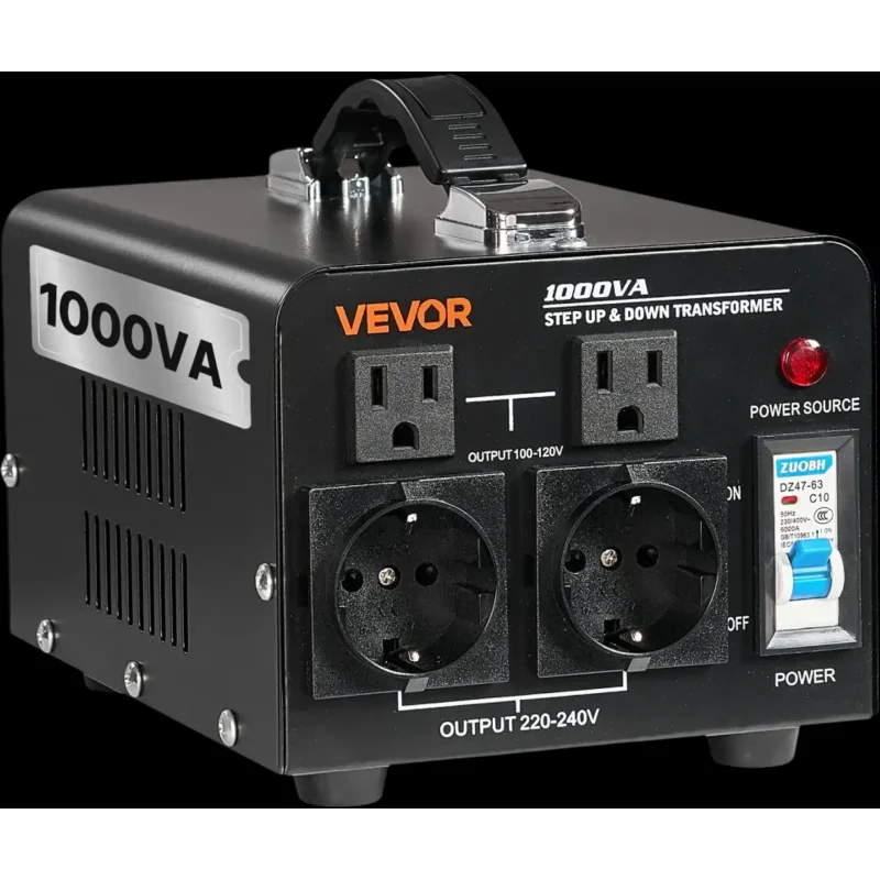 Vevor Voltage Converter Transformer 1000VA Step Up/Down 110V to 220V New