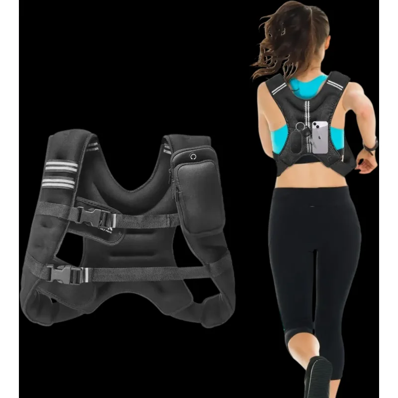 Vevor Weighted Vest 12 lbs Adjustable Buckle Strength Training Vest New