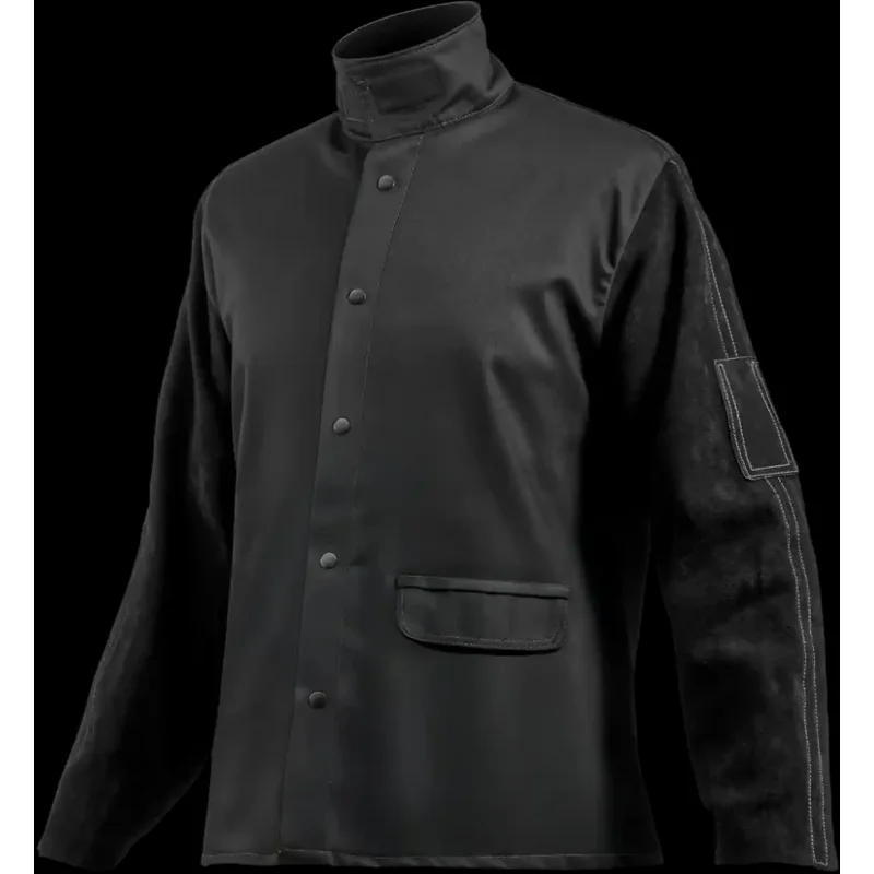 Vevor Welding Jacket Flame-Resistant Cowhide Leather Sleeves Black M New