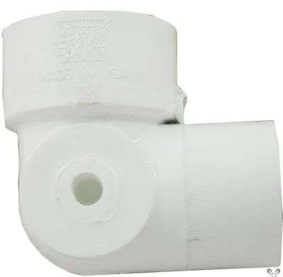 Waterway 90 Adapter Elbow 1 1/2spg x 1 1/2s x 1/8fpt side 411-5060