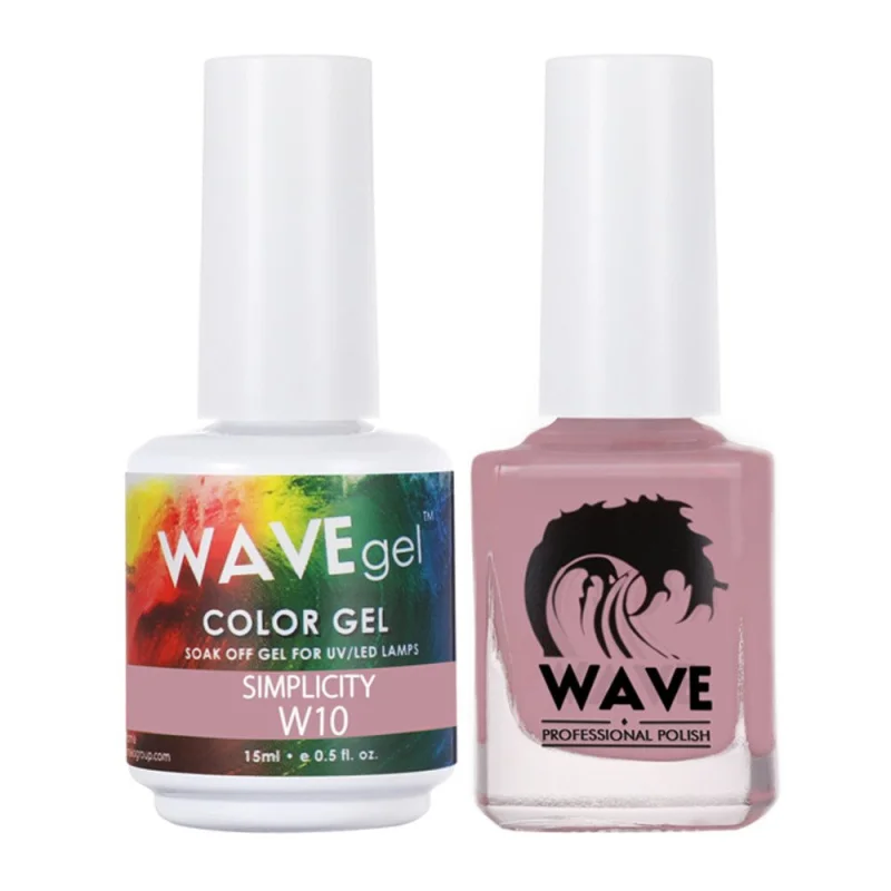 Wave Simplicity Collection 2-In-1 Matching Duo Set / 1 Gel Polish 0.5 oz. + 1 Lacquer 0.5 oz. / #P010 Simplicity