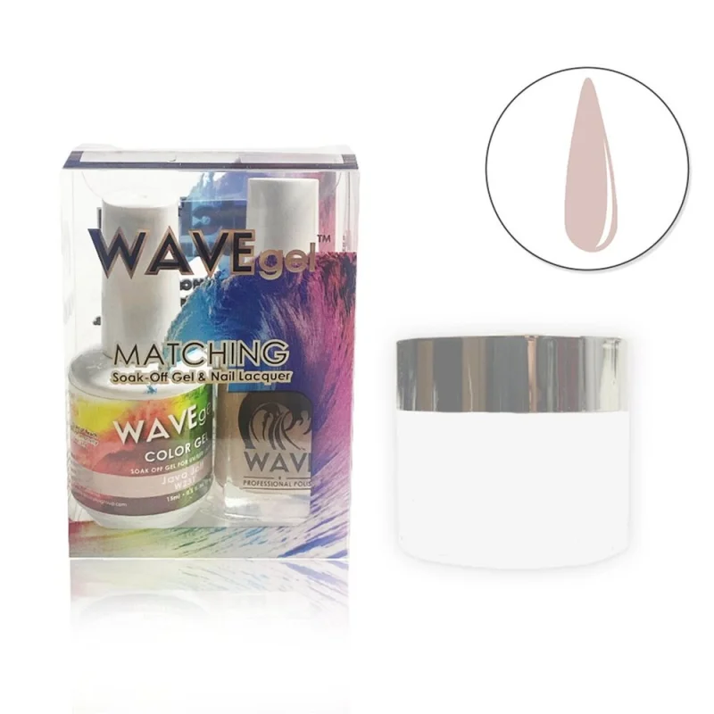 WaveGel Low Key Collection 3-In-1 Matching Combo Set / 1 Gel Polish 0.5 oz. + 1 Lacquer 0.5 oz. + 1 Dip Powder 2 oz. / #231 Java Jolt